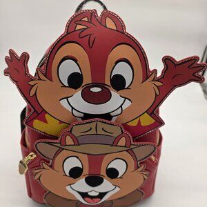 Loungefly Disney Chip and Dale Mini Backpack NWT Sculpted Character Bag